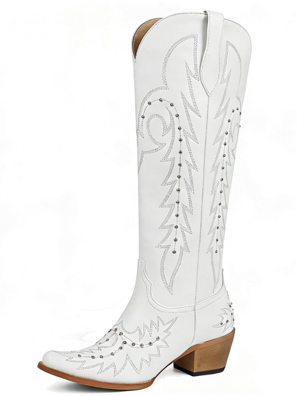 Embroidered Cowboy Boots for Women Knee High Cowgirl Western Boots,Square Snip